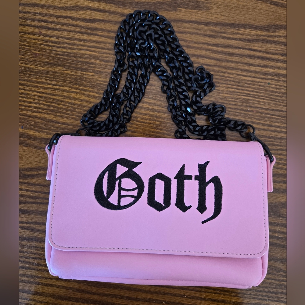 BlackCraft Pink Goth Chain Shoulder Bag Crossbody